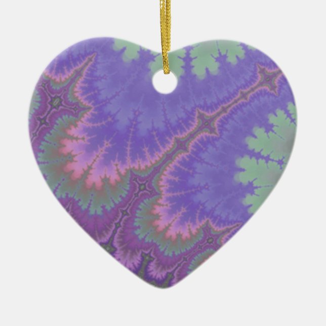 Pink And Purple Paisley Ceramic Ornament (Front)