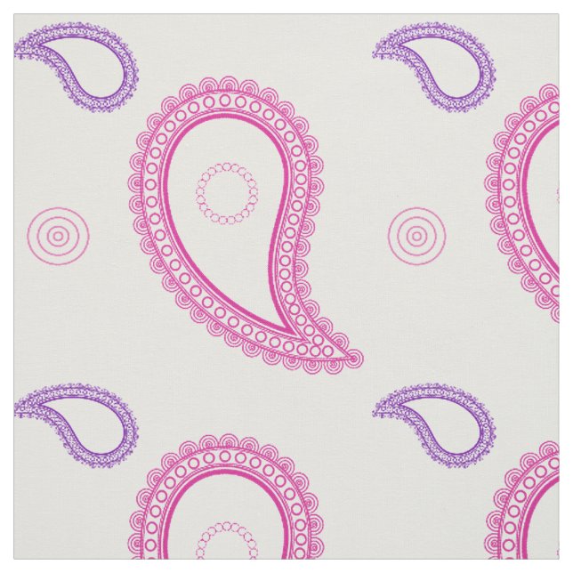 Pink And Purple Paisley Fabric (Swatch)
