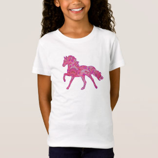 Pink and Purple Paisley Running Horse Shirt