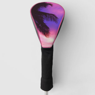 Pink and Purple Palm Sunset Golf Head Cover