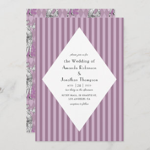 Pink and Purple Paris Art Deco Wedding Invitation