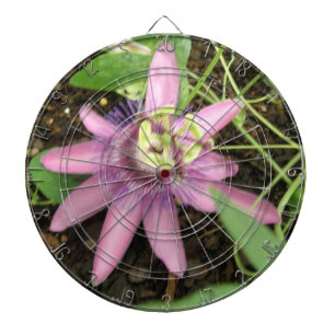 Pink and Purple Passionflower Dart Board