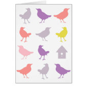 Pink and Purple Pastel Birds with Birdhouse (Front)