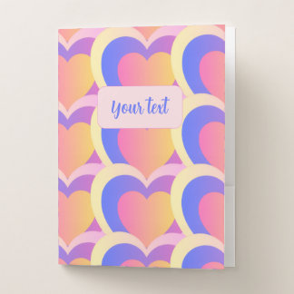 Pink and Purple Pastel Hearts Folder