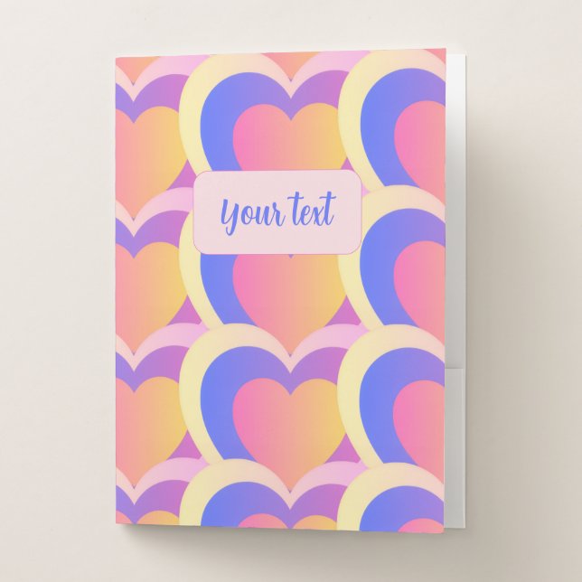 Pink and Purple Pastel Hearts Folder (Front)