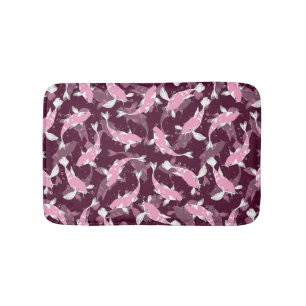 Pink and Purple Pattern - Koi Fish Bath Mat