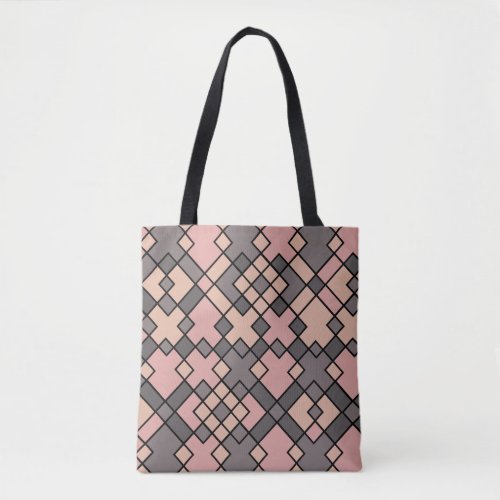 pink and purple pattern tote bag
