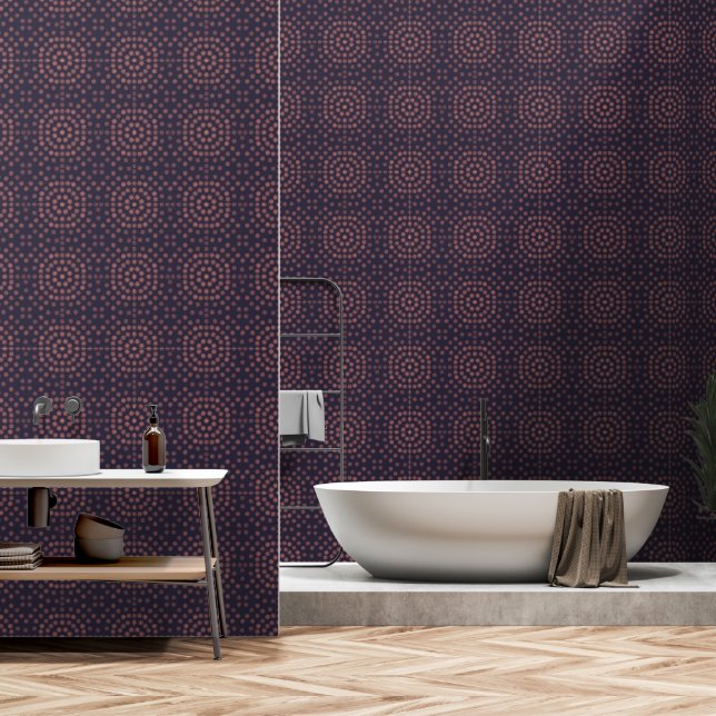 Pink and Purple Patterned Wallpaper (Bathroom)