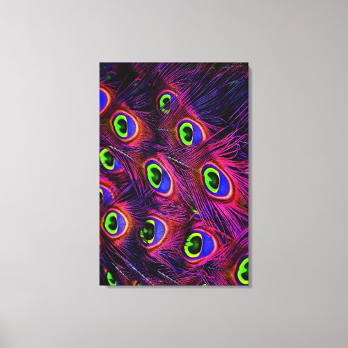 Pink and purple peacock feather texture design canvas print