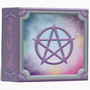 Pink and Purple Pentacle Book Of Shadows 3 Ring Binder