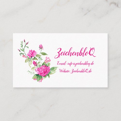 Pink and Purple Peonies Business Card