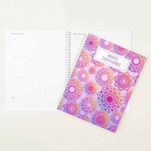 Pink and Purple Personalized Mandala Planner