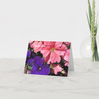 Pink and Purple Petunias Thank You Card