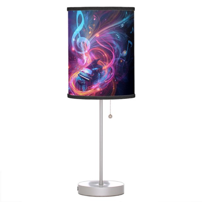 Pink and Purple Piano Table  Lamp –  Music Lover  (Left)