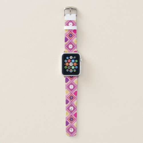 Pink and purple pickleball pattern apple watch ban apple watch band