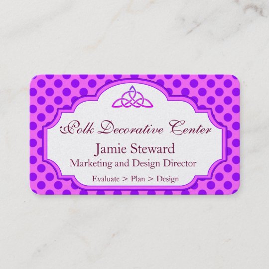 Pink And Purple Polka Dot Background Fancy Mould Business Card