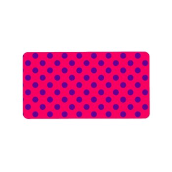 Pink And Purple Polka Dot Label by purplestuff at Zazzle