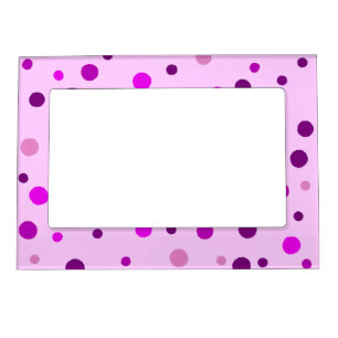 Pink and Purple Polka Dots on Pink Magnetic Frames