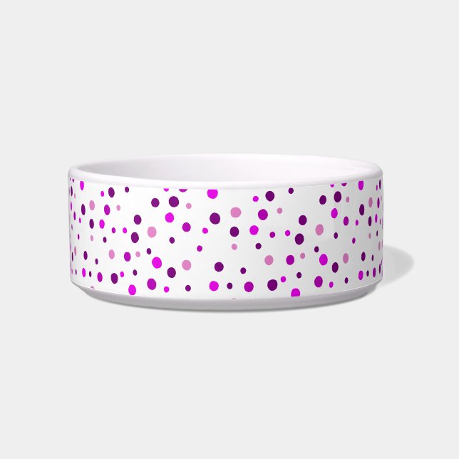 Pink and Purple Polka Dots Pet Bowls (Front)