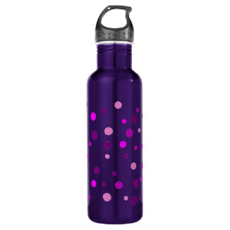 Pink and Purple Polka Dots Stainless Steel Water Bottle
