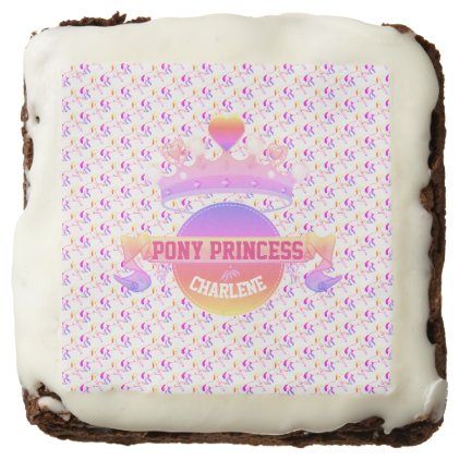 Pink and Purple Pony Princess Chocolate Brownie