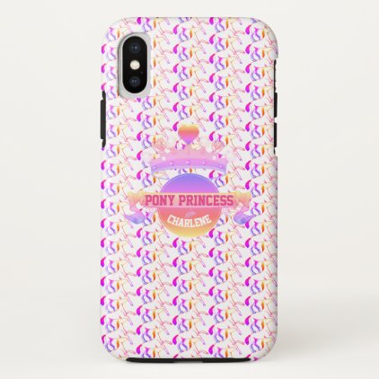 Pink and Purple Pony Princess iPhone X Case