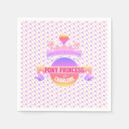 Pink and Purple Pony Princess Napkin