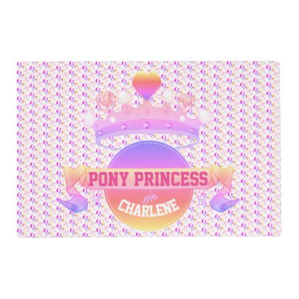 Pink and Purple Pony Princess Placemat
