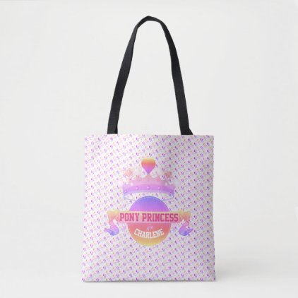 Pink and Purple Pony Princess Tote Bag