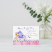 Pink and Purple Princess Diaper Raffle Ticket Enclosure Card (Standing Front)