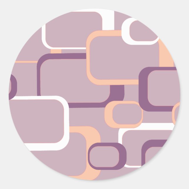 Pink and Purple Retro Square Sticker (Front)