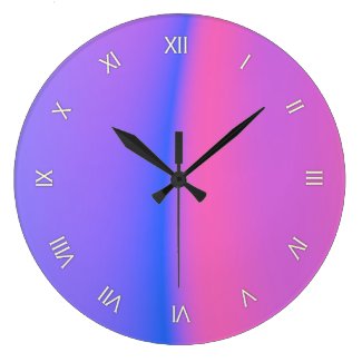 Pink and Purple Roman Numeral Wall Clock