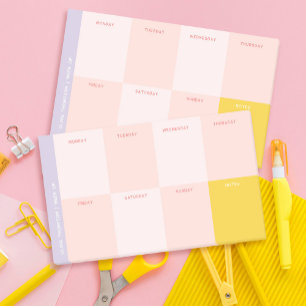 Pink and Purple School Weekly Planner Post-it Notes