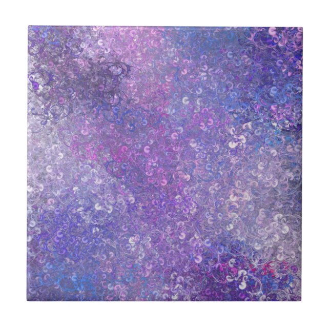 Pink And Purple Sequins Bling  Ceramic Tile (Front)
