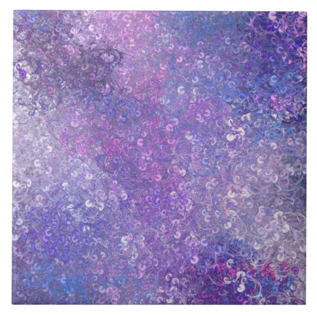Pink And Purple Sequins Bling  Ceramic Tile (Front)