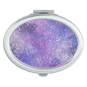 Pink And Purple Sequins Bling Compact Mirror