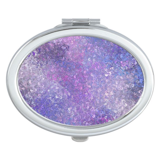 Pink And Purple Sequins Bling  Compact Mirror (Front)