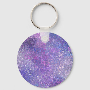 Pink And Purple Sequins Bling Keychain