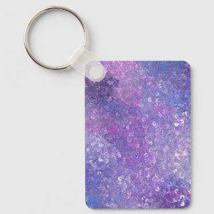 Pink And Purple Sequins Bling  Keychain