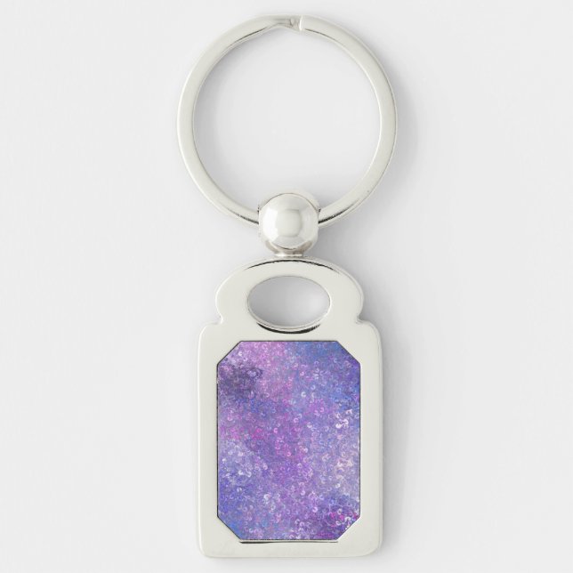 Pink And Purple Sequins Bling  Keychain (Front)
