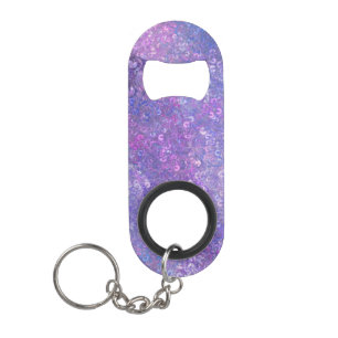 Pink And Purple Sequins Bling Keychain Bottle Opener