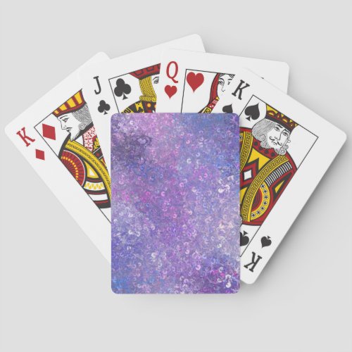 Pink And Purple Sequins Bling  Poker Cards