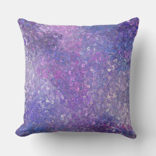 Pink And Purple Sequins Bling Throw Pillow