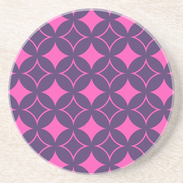 Pink and purple shippo drink coaster (Front)