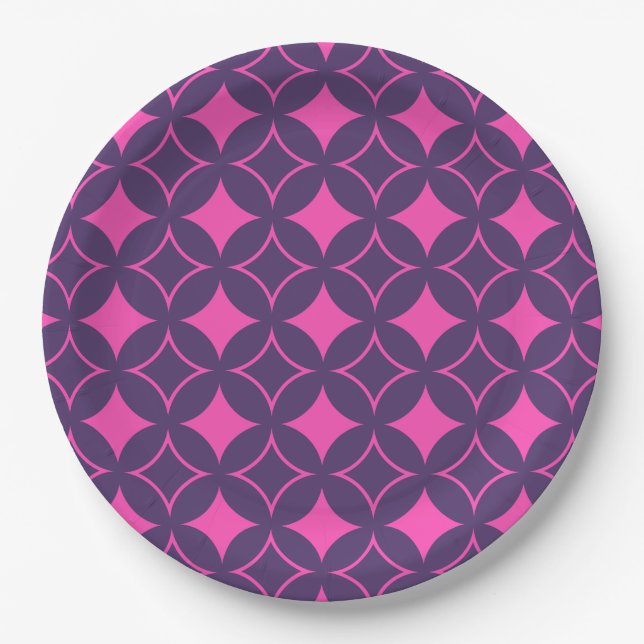 Pink and purple shippo paper plates (Front)