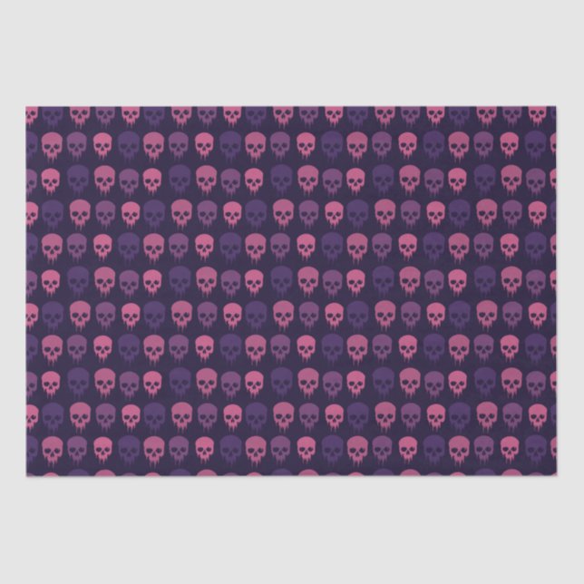 Pink and Purple Skull Print Tissue Paper (Front)