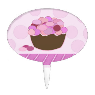 Pink and Purple Smartie Cupcake Cake Topper