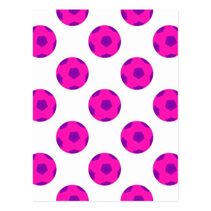 Pink and Purple Soccerball Pattern Postcard