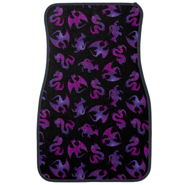 Pink and Purple Space Dragons Car Floor Mat (Front)