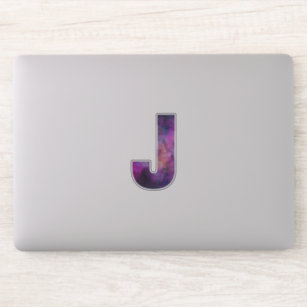 Letter J monogram custom girls name pink stickers